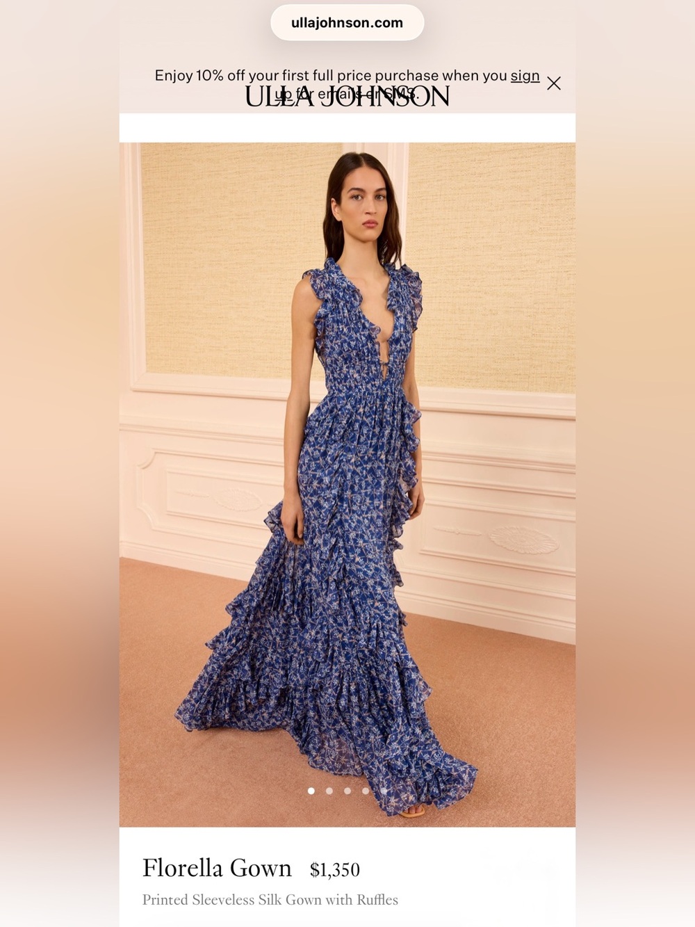 Ulla Johnson Burgundy Ruffled Florella Gown - Picture 8 of 8